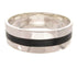 Onyx Inlay Sterling Silver Southwestern Ring Band Size 4-3/4 PS59705